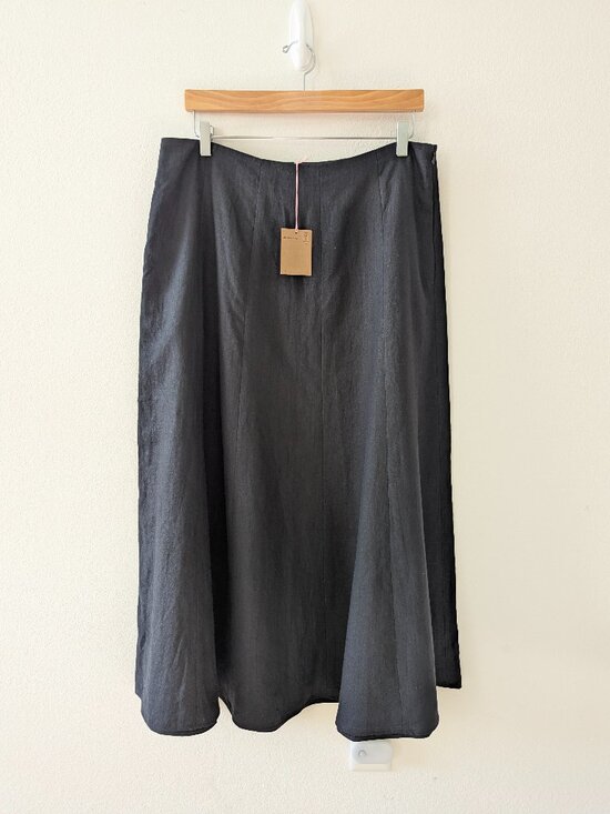Boden Dresses & Skirts - Boden Black Linen A-Line Midi Skirt Pockets US 12P